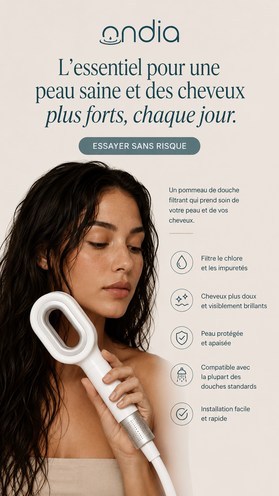 Pommeau de douche filtrant Charbon actif ACF
